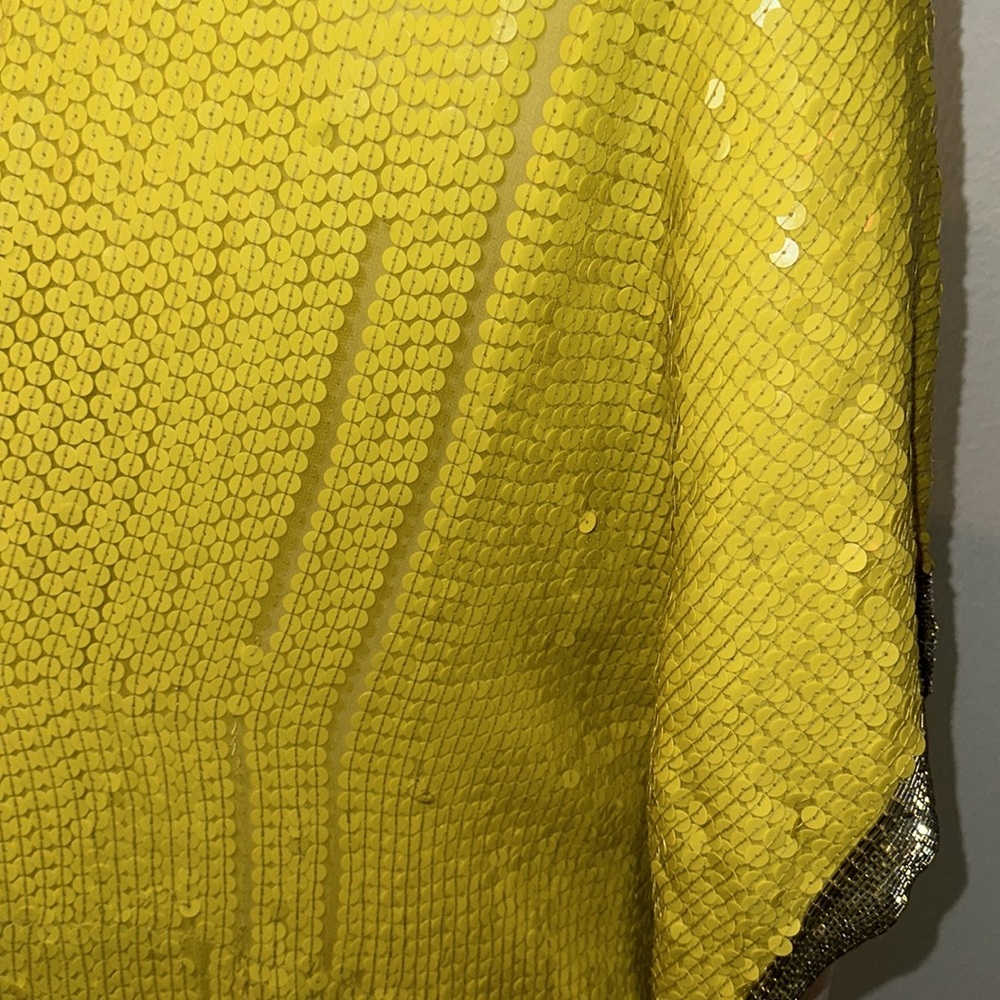 CAMILLA yellow sequin beaded short kimono kaftan runway dress OS *READ* - Picture 11 of 13